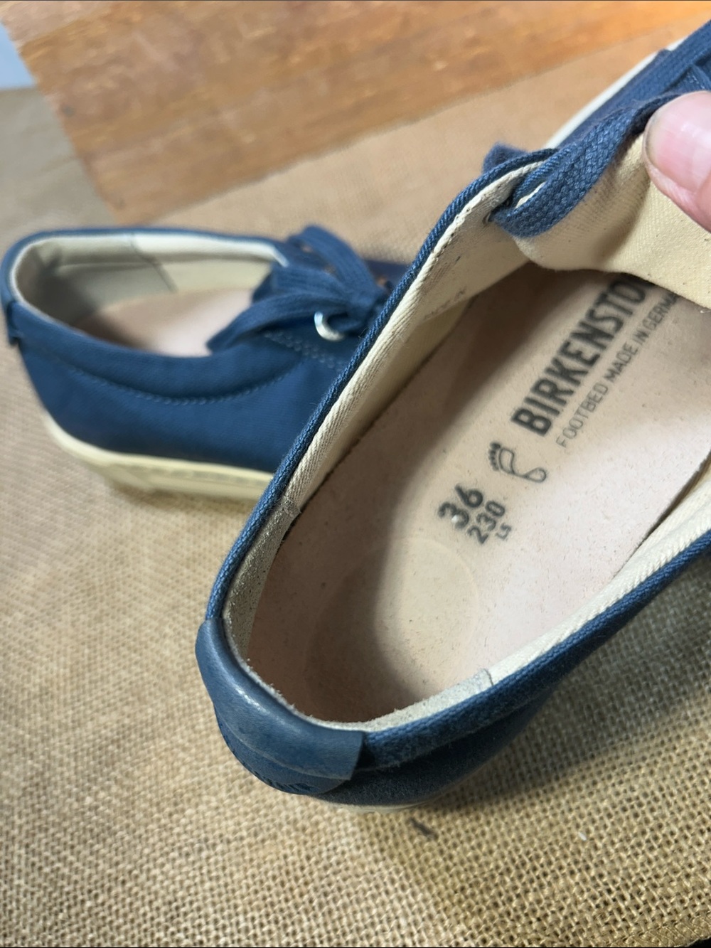 Birkenstock Navy Canvas Low-Top Sneakers - Picture 7 of 7